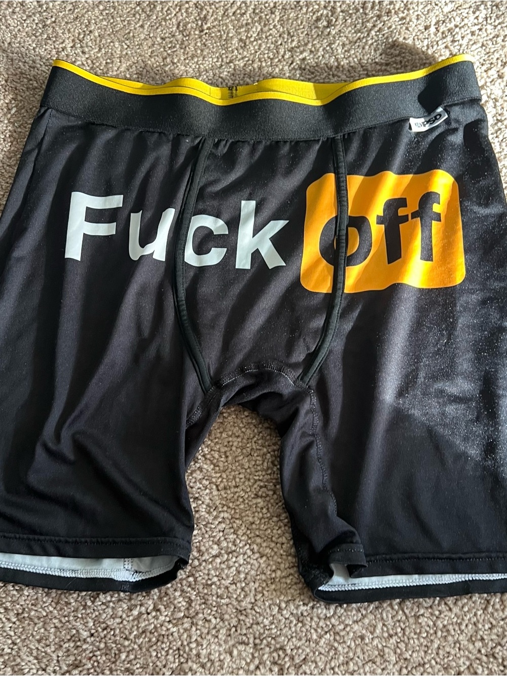 PSD Black Boxer Briefs with Yellow Accent Graphic